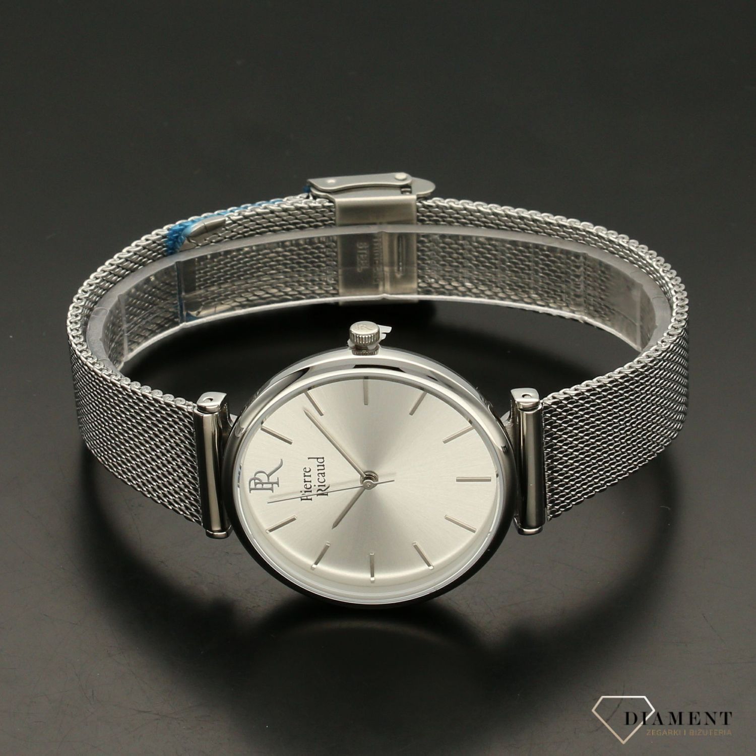 Modny SET składający się z zegarka i dołączonego, wymiennego skórzanego paska w kolorze beżowym. Zegarek na bransolecie meshowej (1).jpg